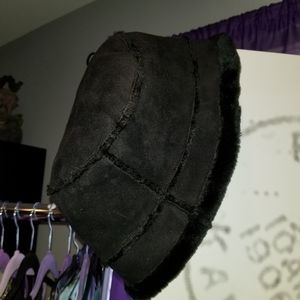 Black faux suede Hat